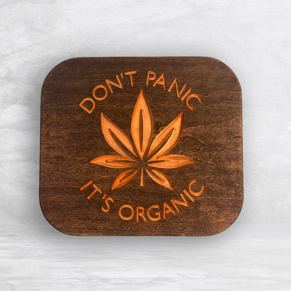 Solid Cherry Wood Box with Lid - Dark Brown - Don't Panic It's Organic - Made in USA