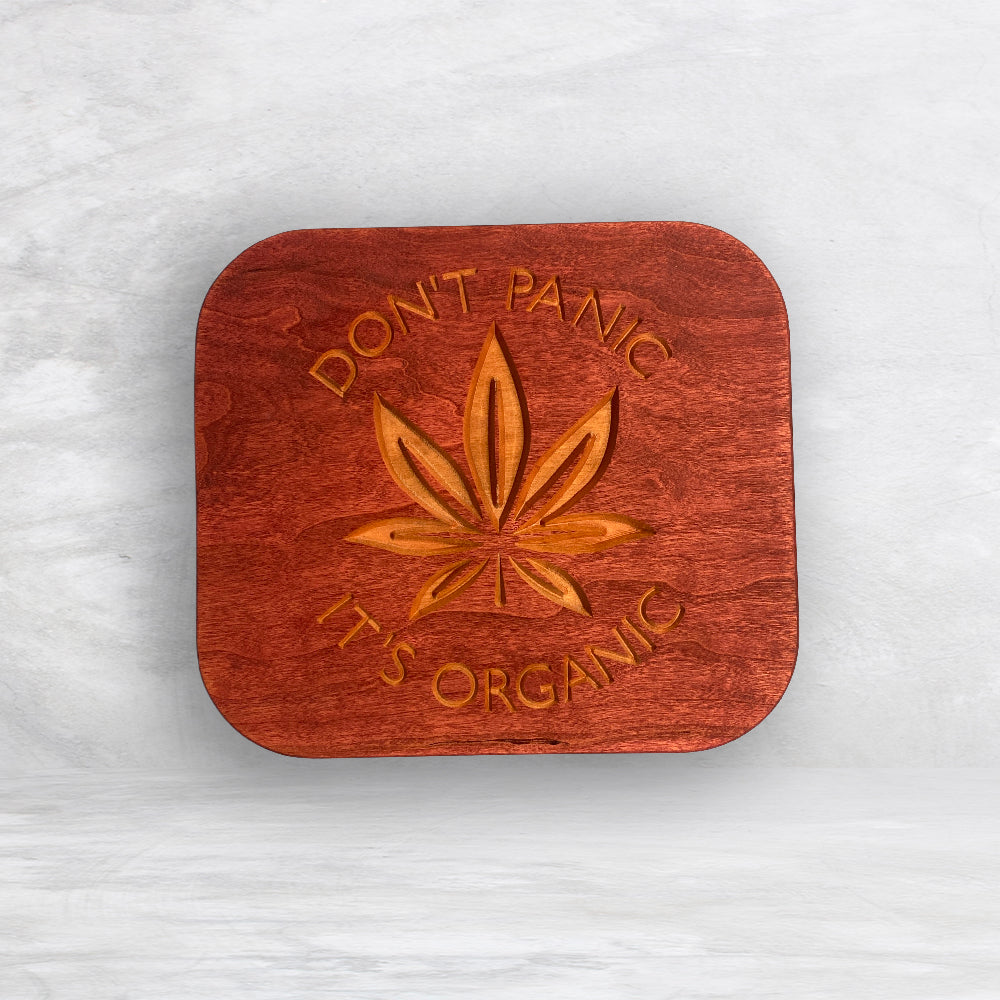 Solid Cherry Wood Box with Lid - Barn Red - Don't Panic It's Organic - Made in USA