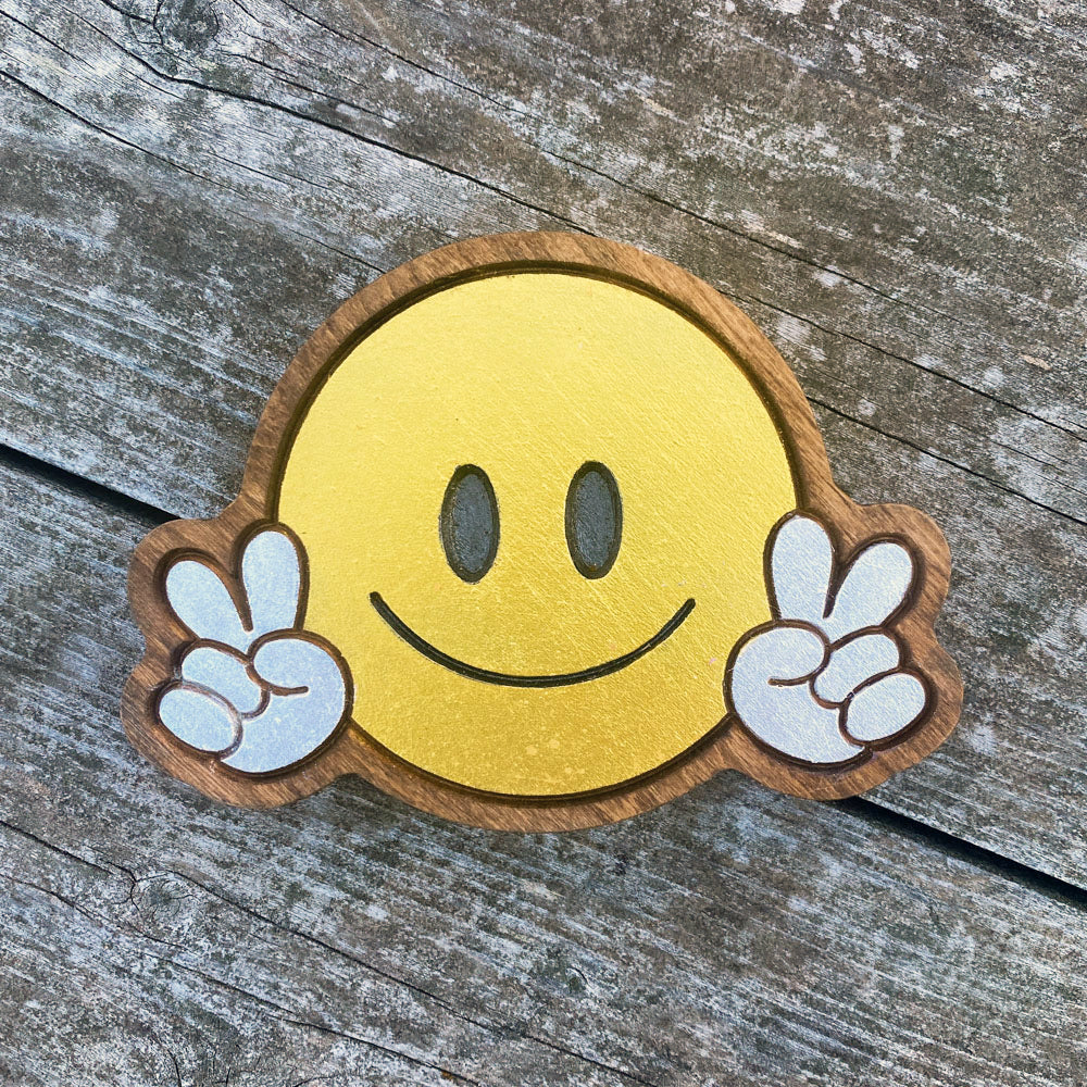 Peace Smiley Guy - Small - White Hands