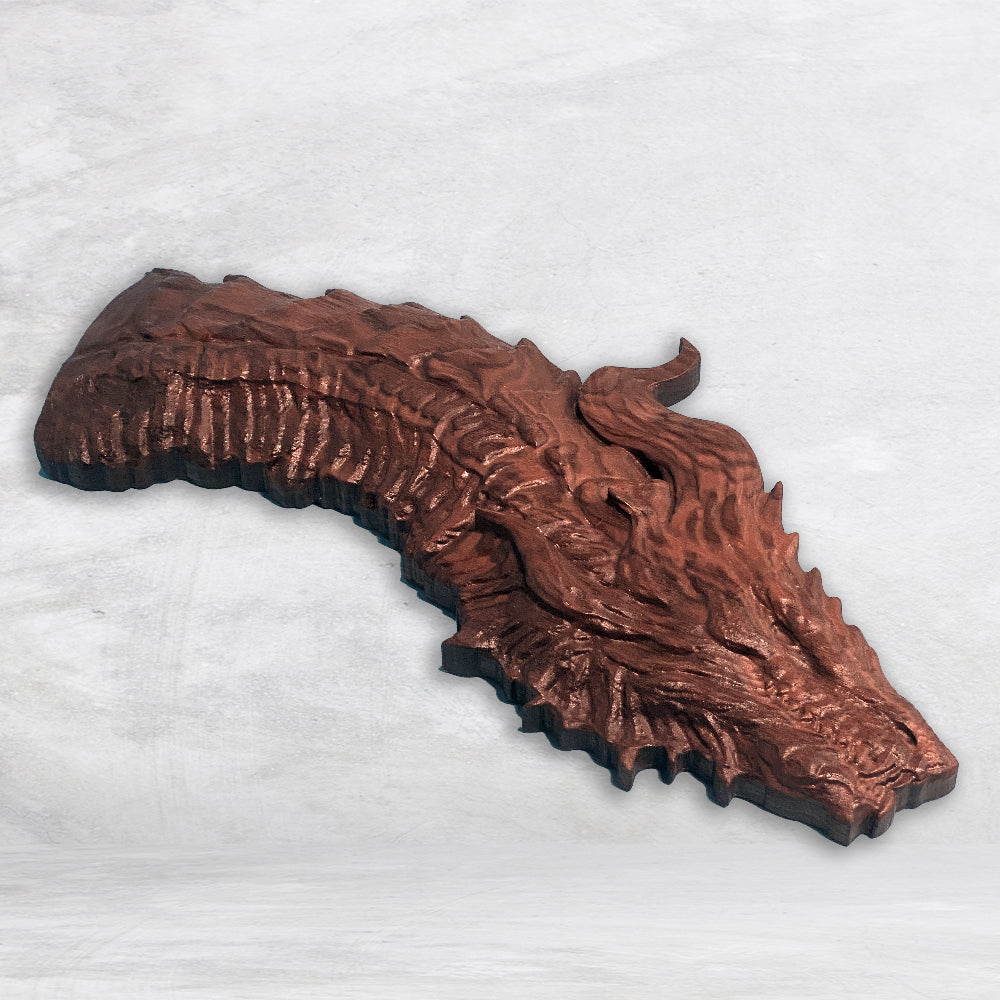 3D Carved Wood Dragon Head