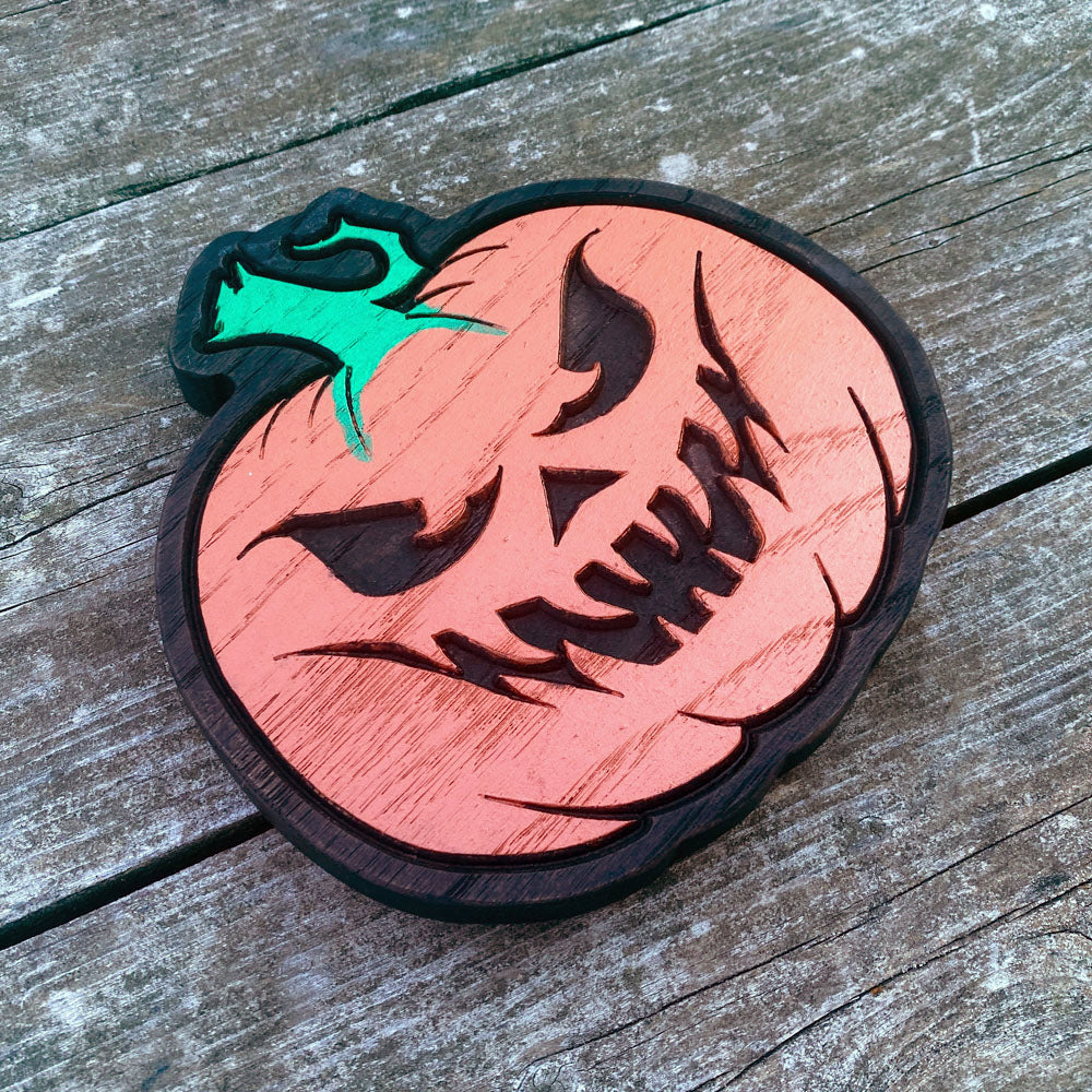 Jack-o-Lantern 1 Wood Decor - Size Medium - Painted