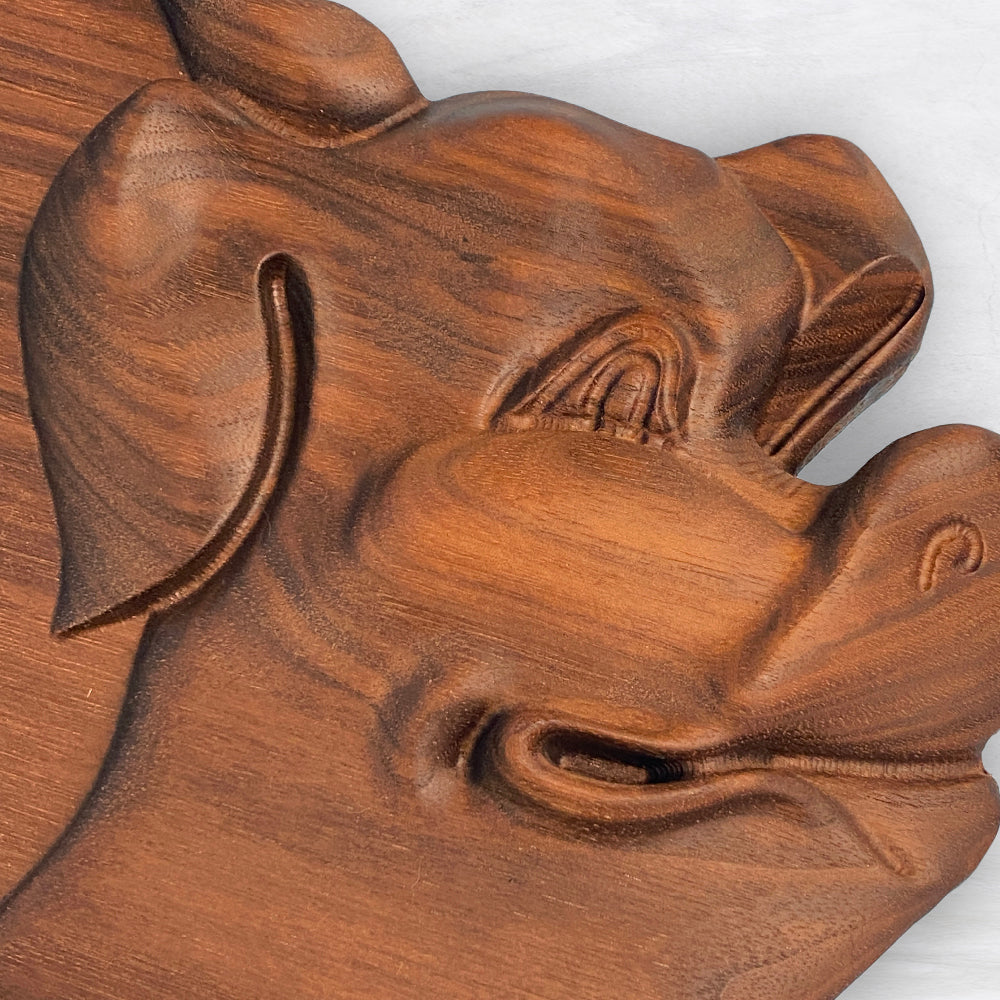 3D Pig Wood Serving Tray - Precision Carved Solid Premium Walnut Tray - Made in USA