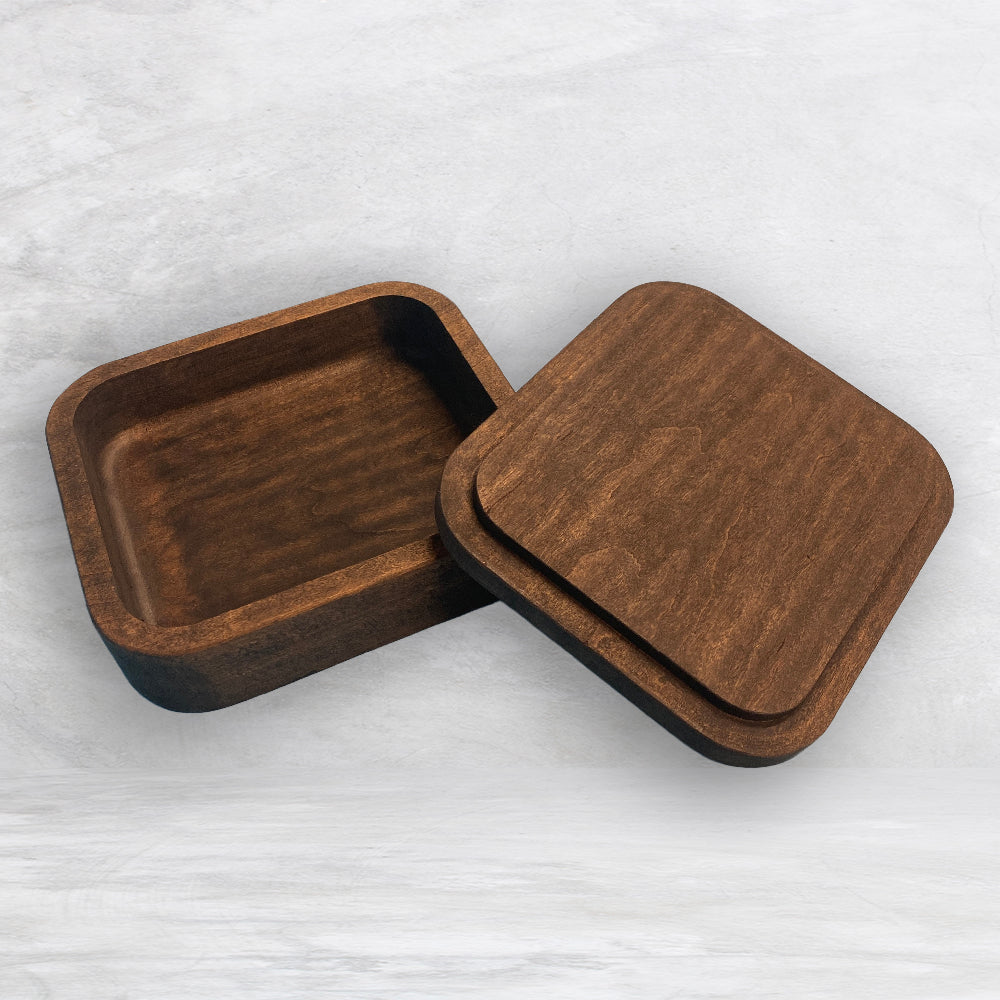 Solid Cherry Wood Box with Lid - Dark Brown - Don't Panic It's Organic - Made in USA