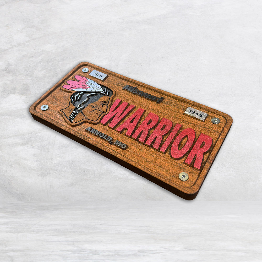 Fox Warriors Wood License Plate - WARRIOR