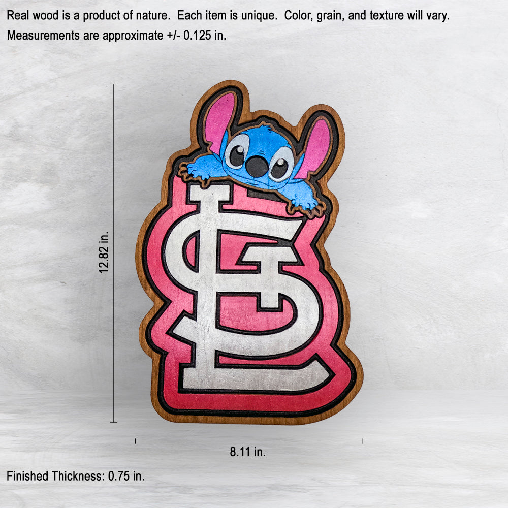 STL Cards Stitched - Precision Carved Solid Cherry Decor Art - Made in USA