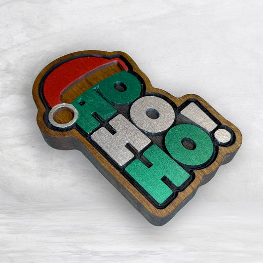 Mini HO-HO-HO Hat - Christmas Decor - Precision Carved Solid Cherry Sign Art - Made in USA (Copy) (Copy)