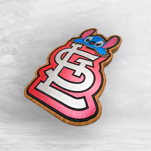 STL Cards Stitched - Precision Carved Solid Cherry Decor Art - Made in USA