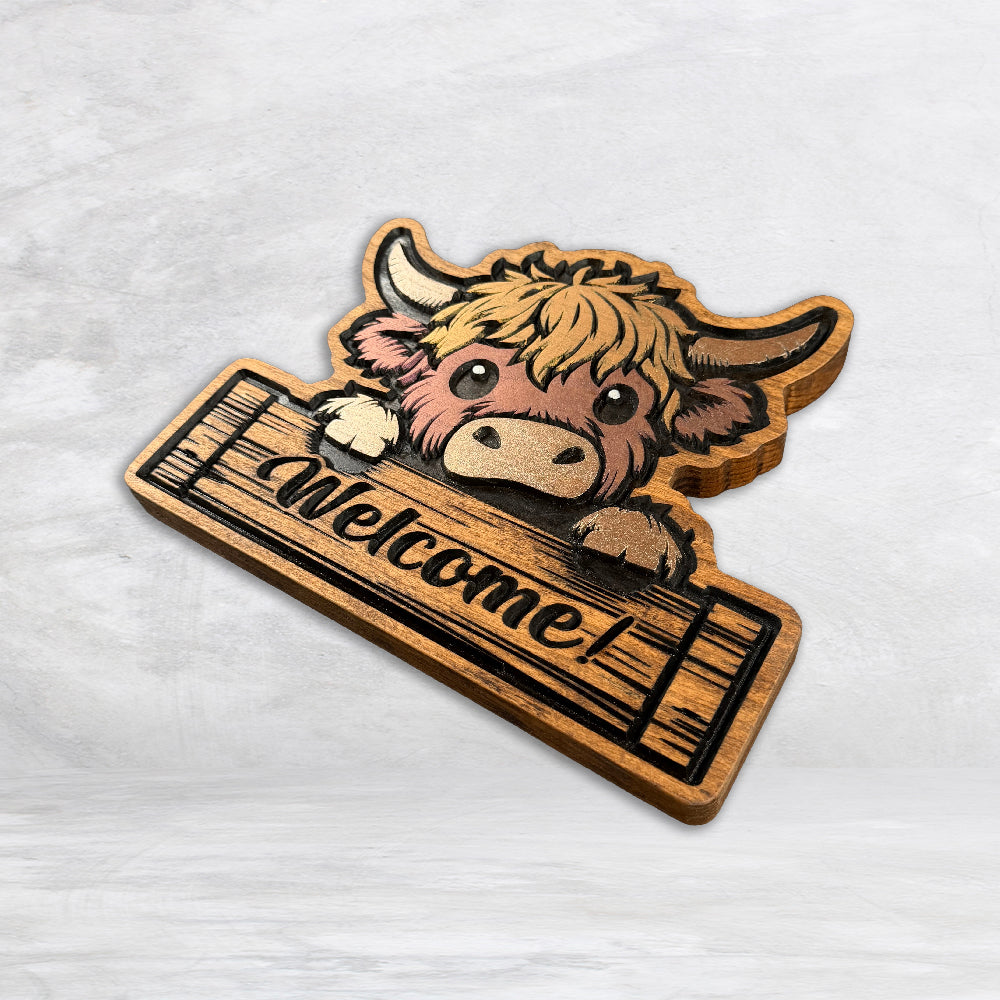 Highland Cow Welcome Sign 1