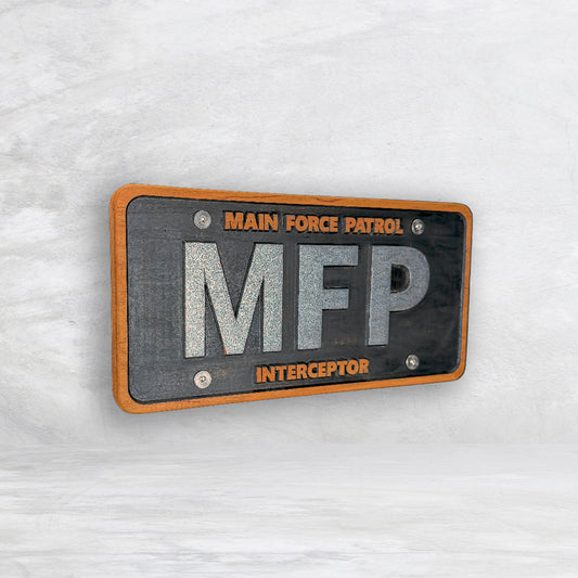 Mad Max Inspired Wood License Plate - MFP - Made in USA
