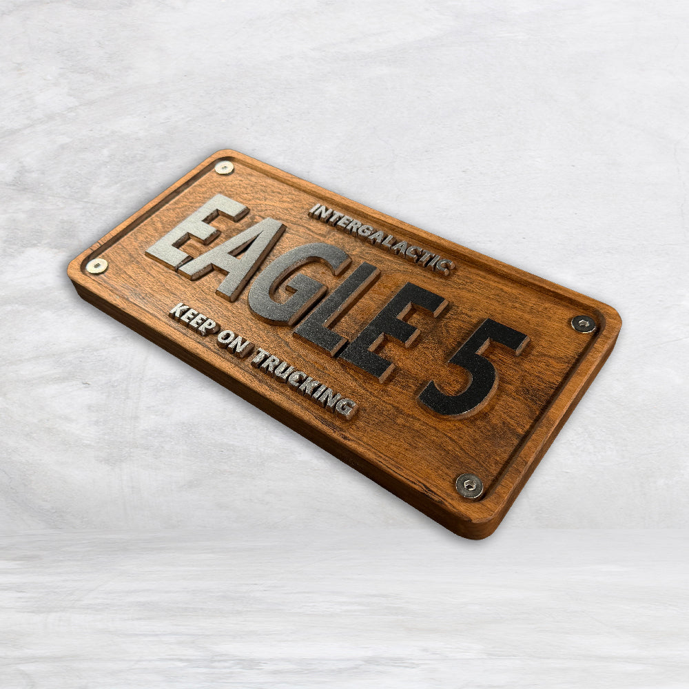 Spaceballs - Lonestar Wood License Plate - EAGLE 5