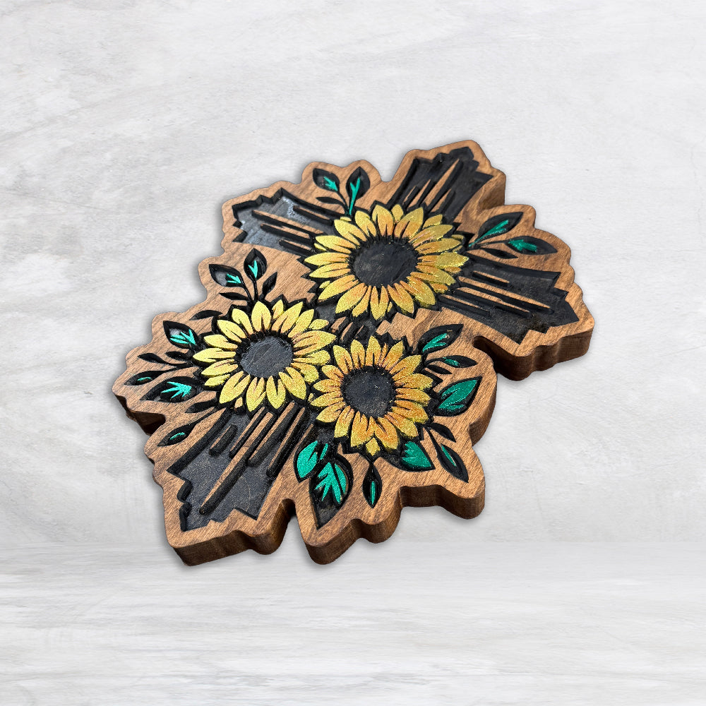 Sunflower Cross - Painted
