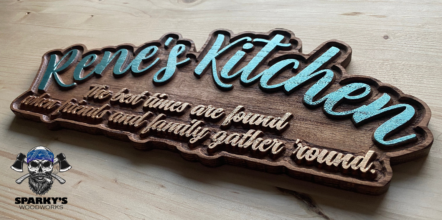 Kitchen Gathering Wood Name Sign