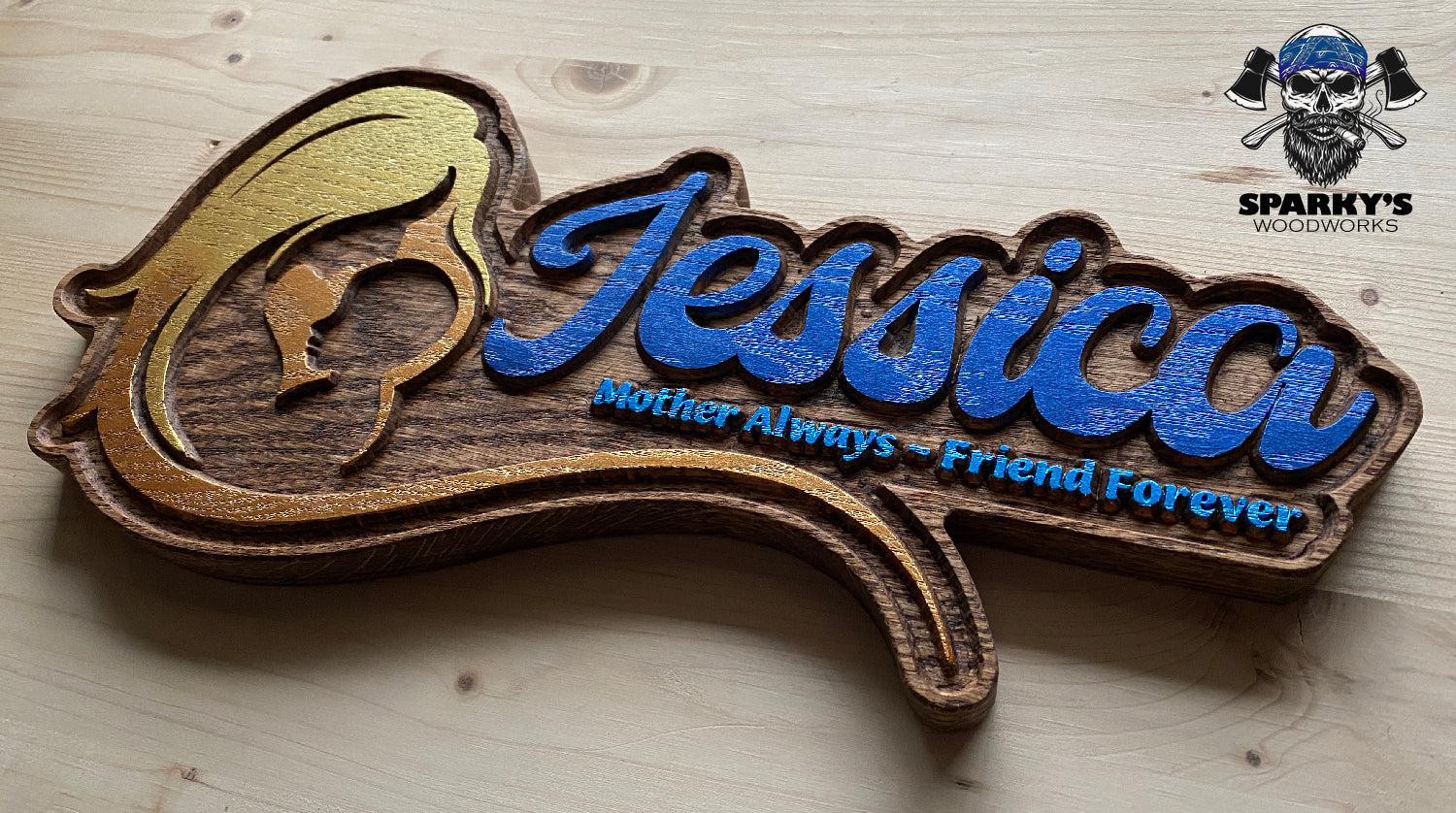 Mom and Baby Wood Name Sign