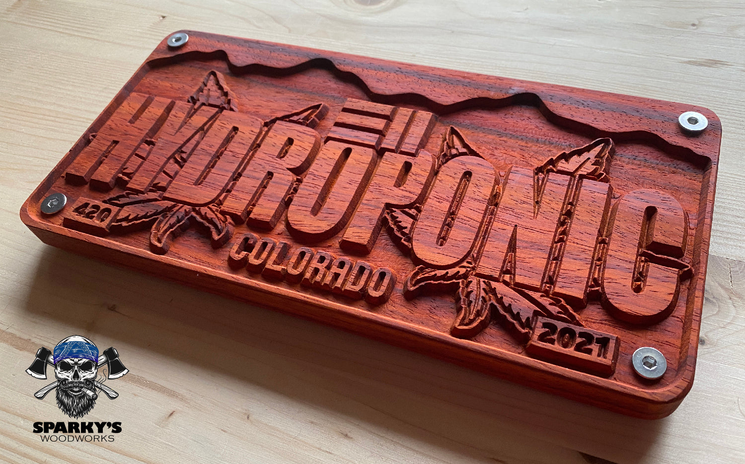LE 311 Wood License Plate #7 - HYDROPONIC - RAW Padauk Edition