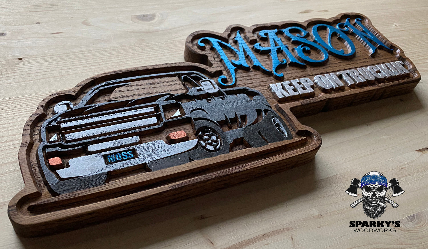 Keep on Truckin' Wood Name Sign