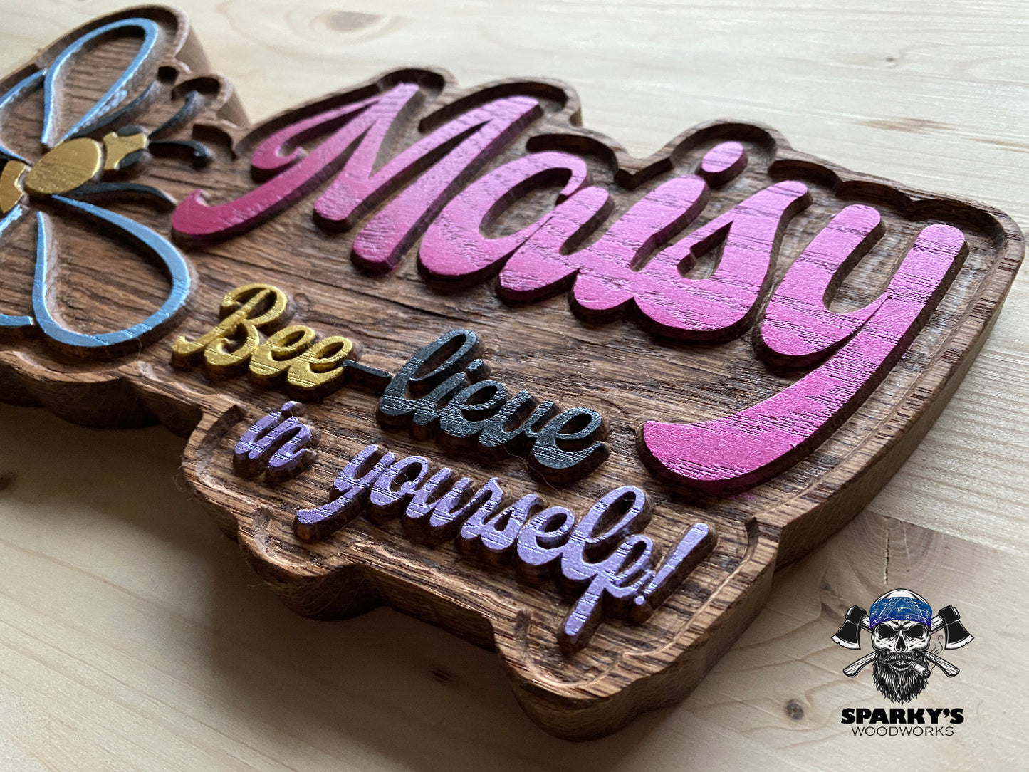 Bumblebee BEE-LIEVE Name Sign (PERSONALIZED)