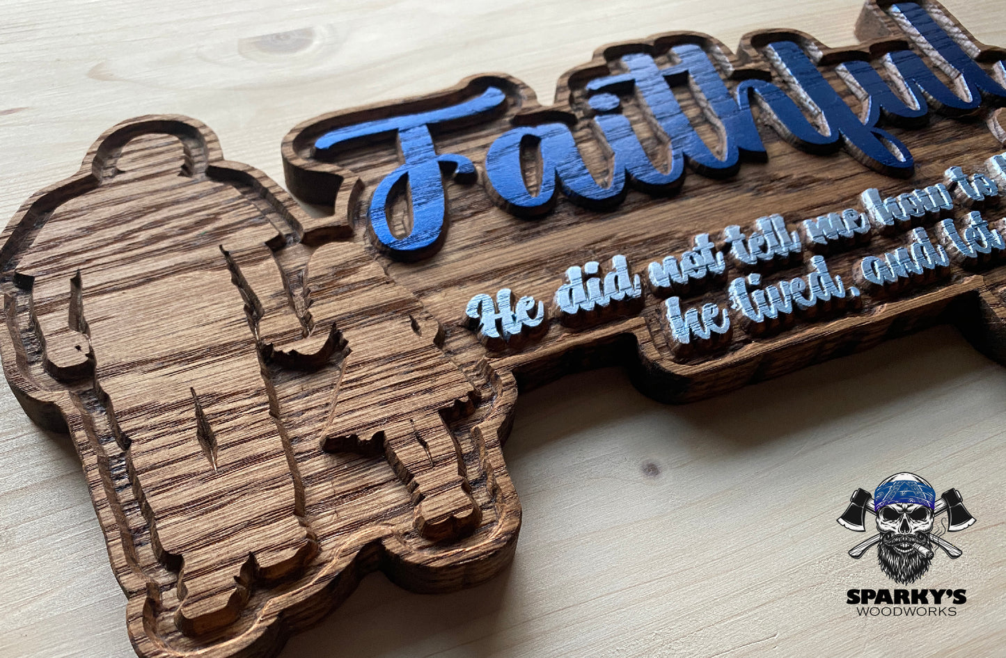 "Faithful Father with Daughter" Memorial Name Sign (PERSONALIZED)