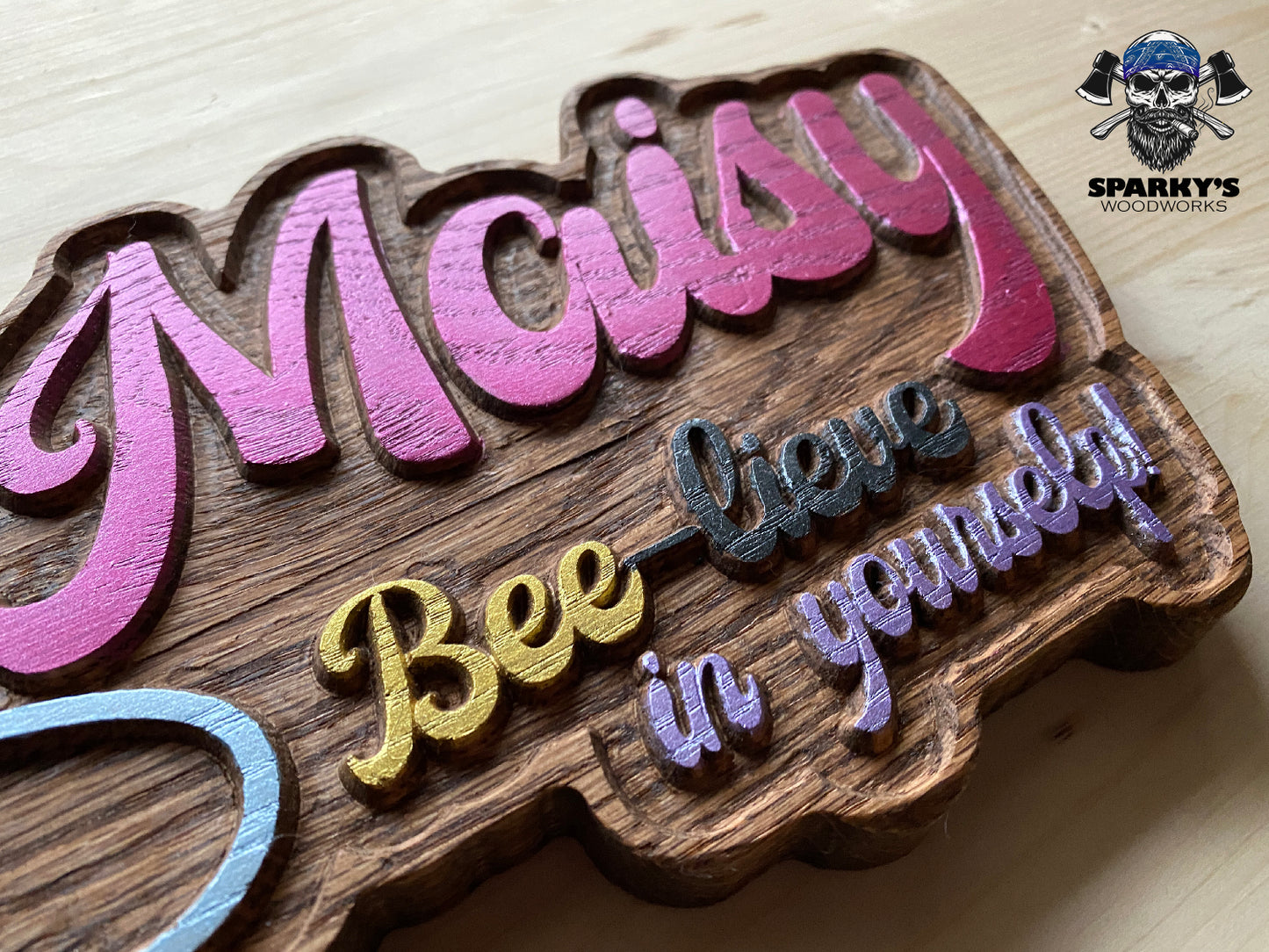 Bumblebee BEE-LIEVE Name Sign (PERSONALIZED)