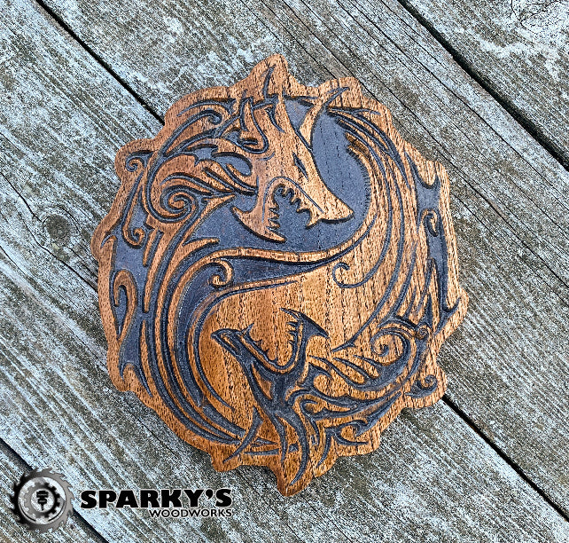 Solid Wood Dragon Yin-Yang - Oak