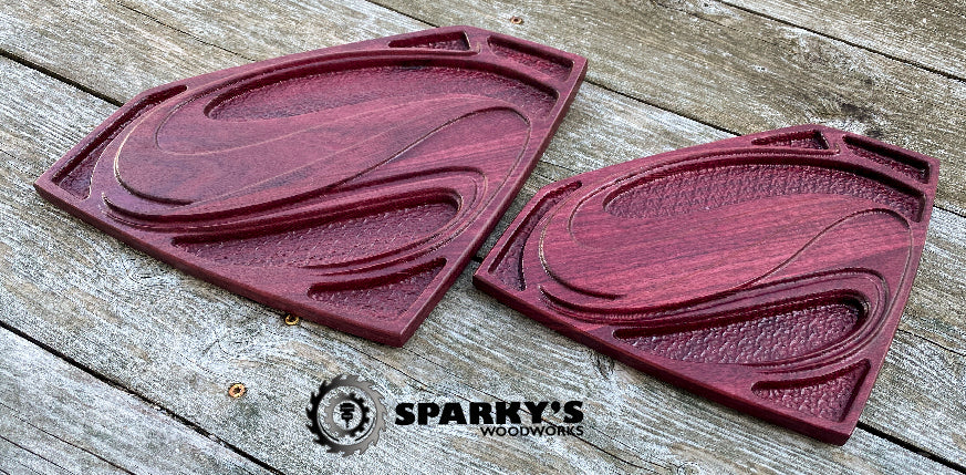 Solid Wood 3D Superman Shield - Purpleheart