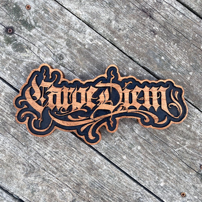 Carpe Diem Carved Wood Sign