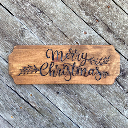 Merry Christmas Pine Sign