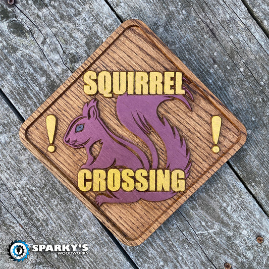 Squirrel Crossing Sign 1 - Painted