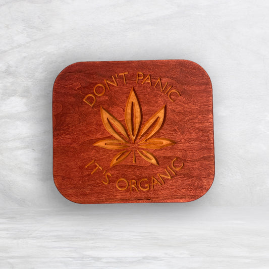 Solid Cherry Wood Box with Lid - Barn Red - Don't Panic It's Organic - Made in USA