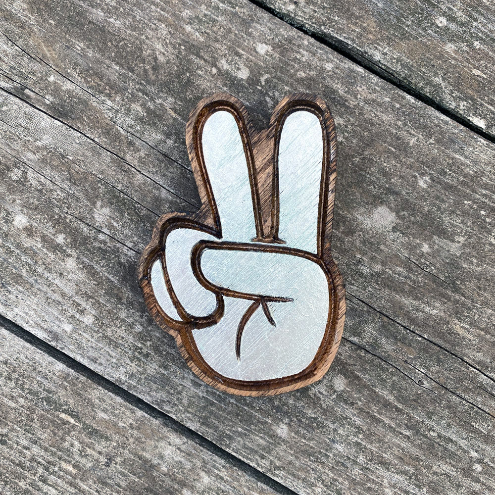 Mini Peace Hand - Painted