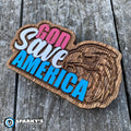 God Save America Wood Sign - Size Small - Painted