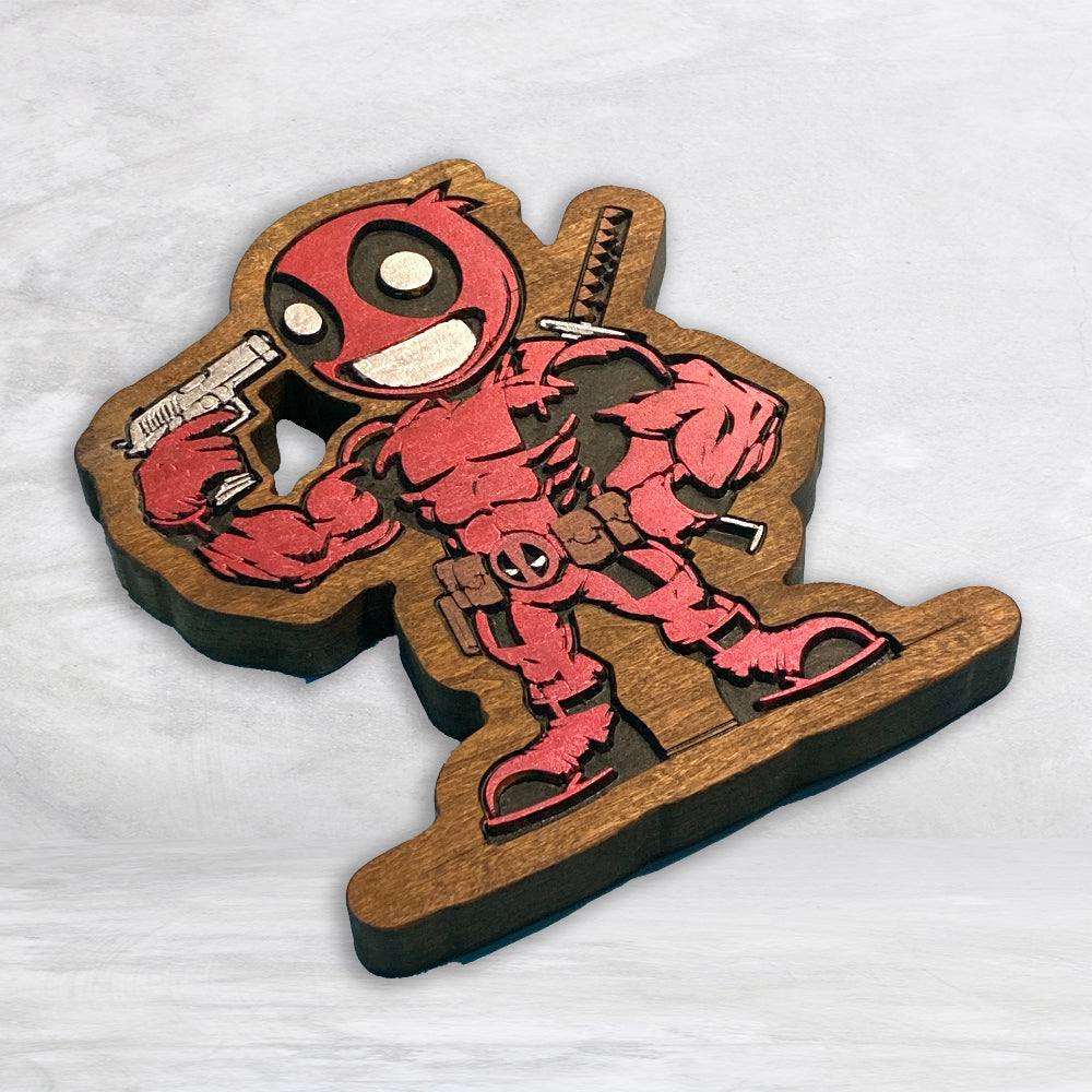 Deadpool Headshot Wood Decor