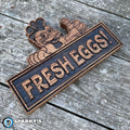 Funky Chicken "Fresh Eggs" Wood Sign