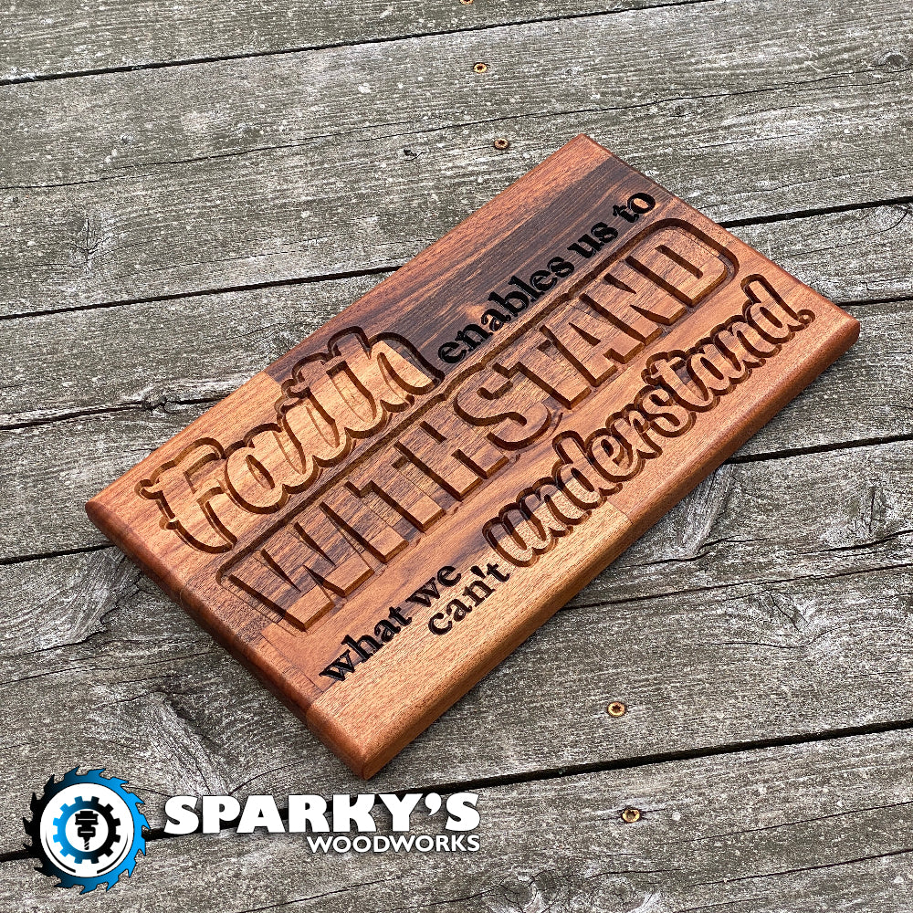 Faith Wood Sign & Cutting Board Combo