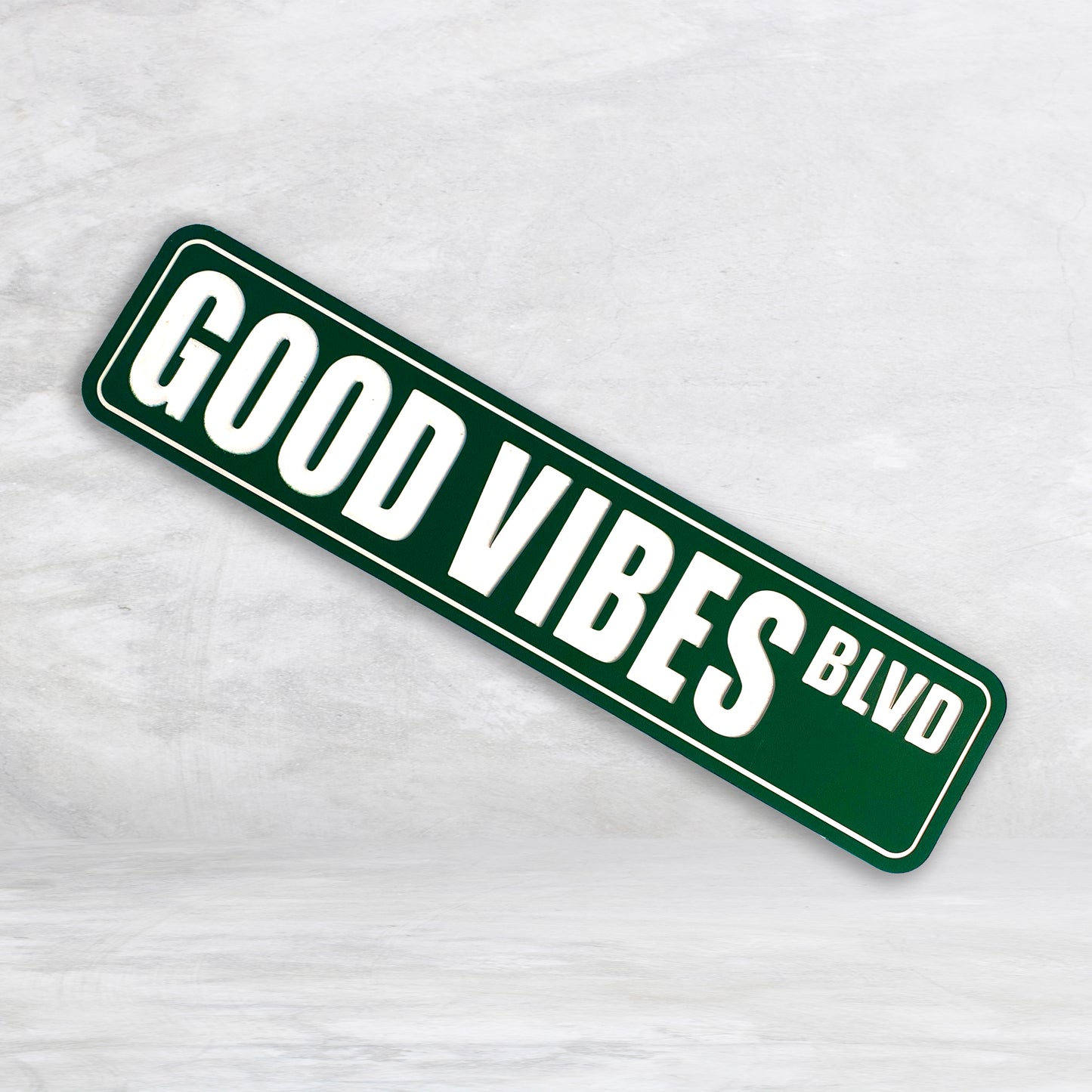 Novelty Street Sign - Good Vibes Blvd - Indoor/Outdoor Carved HDPE Sign - Made in USA