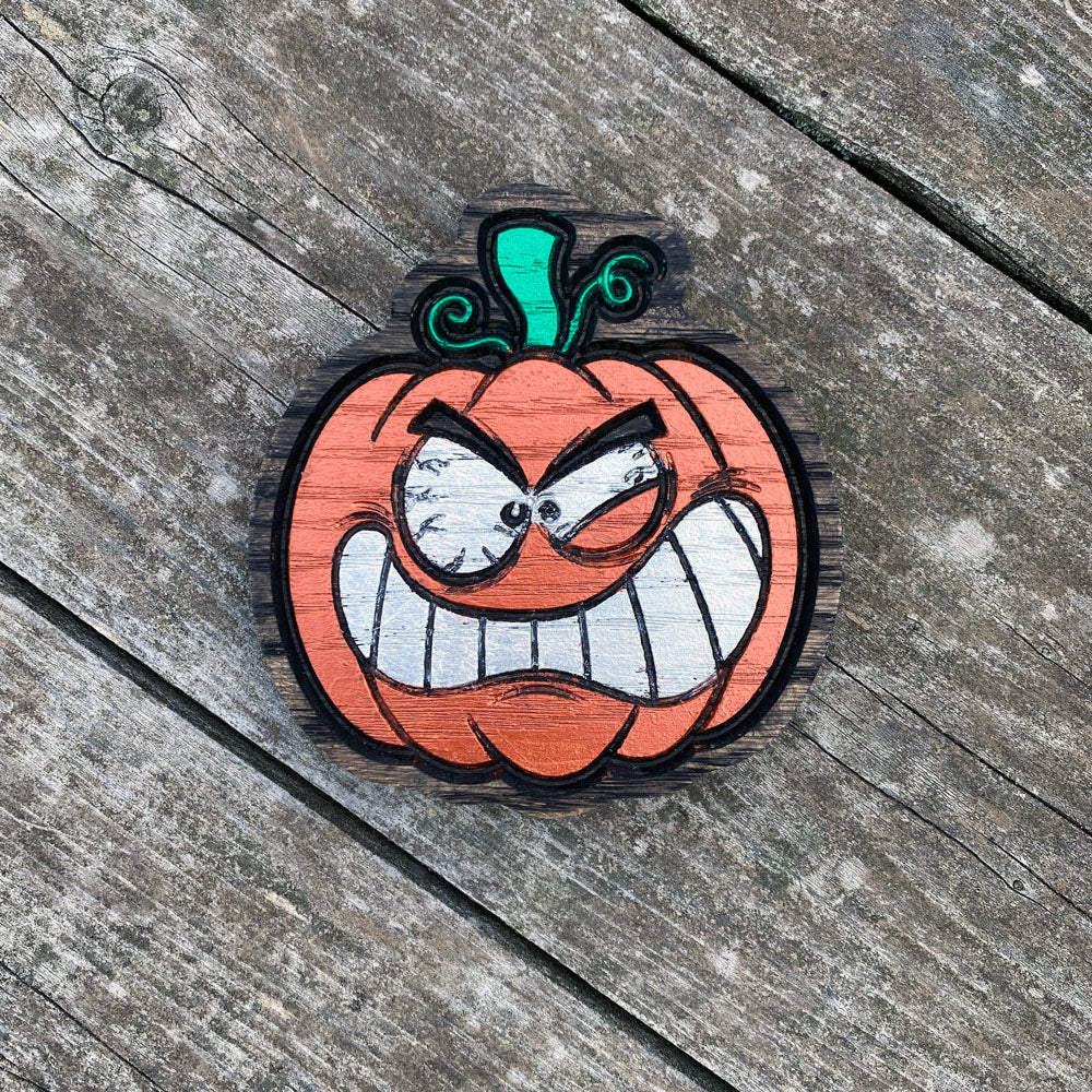 Mini Angry Jack-o-Lantern - Painted