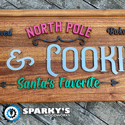 North Pole Milk & Cookie Co. XL Wood Sign