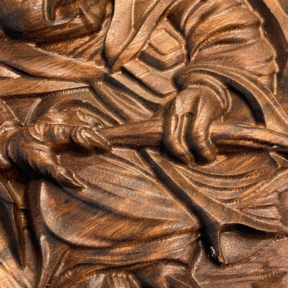 3D "No. There is another..." Wood Carving - Precision Carved Solid Premium Walnut Art - Made in USA
