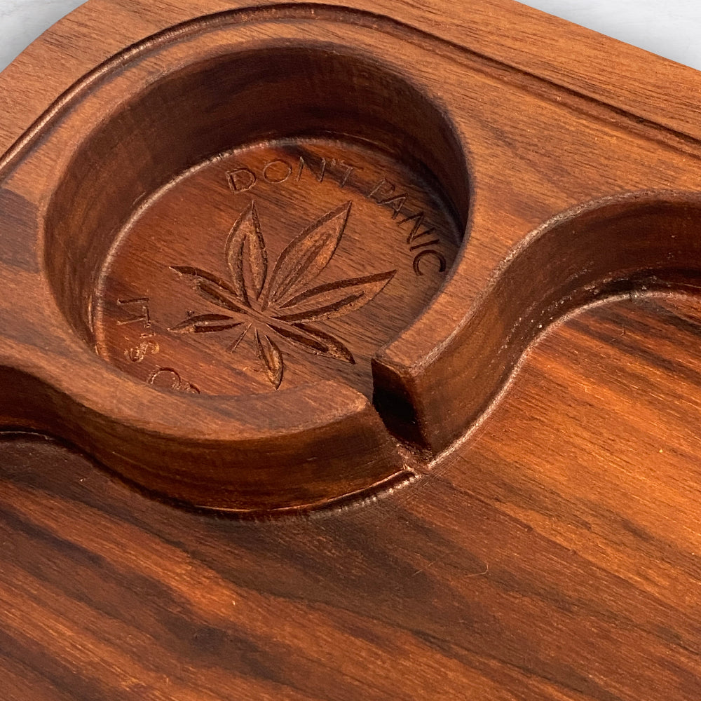 Extra Deep Rolling Tray 1 - Precision Carved Solid Premium Walnut Tray - Made in USA