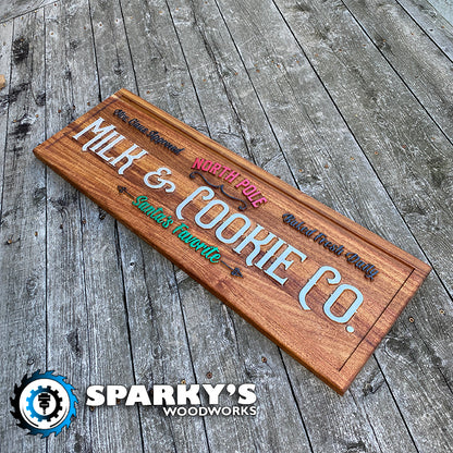 North Pole Milk & Cookie Co. XL Wood Sign