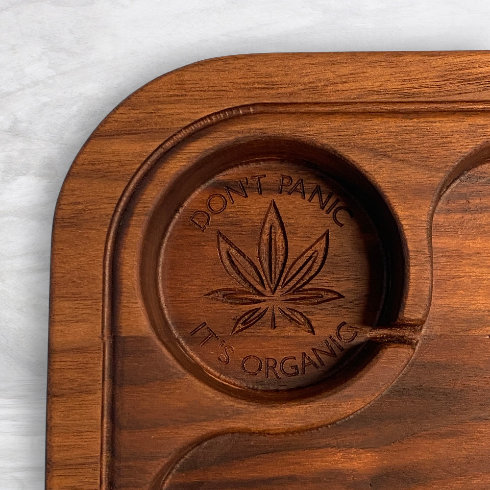 Extra Deep Rolling Tray 1 - Precision Carved Solid Premium Walnut Tray - Made in USA