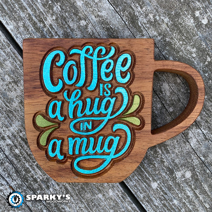 Coffee Hug in a Mug - Small Mug - Painted