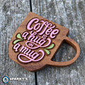 Coffee Hug in a Mug Wood Sign - Size Small - Mug - Painted