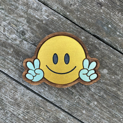 Peace Smiley Guy - Small - Green Hands