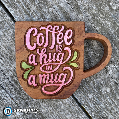 Coffee Hug in a Mug - Small Mug - Painted