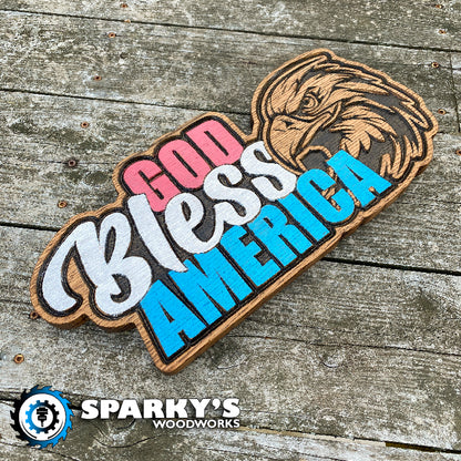 God Bless America Sign - Large - Painted