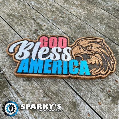 God Bless America Sign - Large - Painted