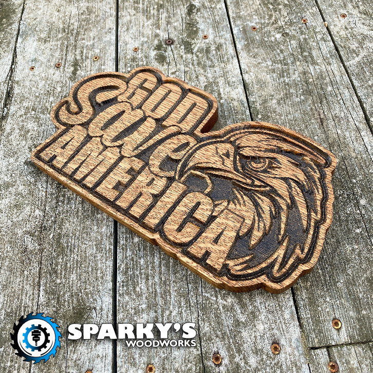 God Save America Wood Sign - Size Large - Stain Only