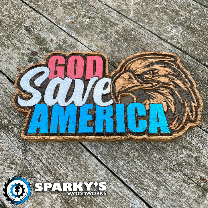 God Save America Sign - Large - Painted