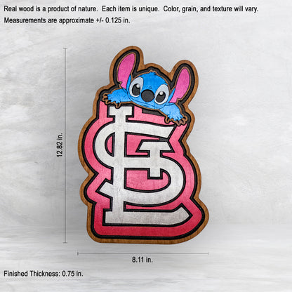 STL Cards Stitched - Precision Carved Solid Cherry Decor Art - Made in USA