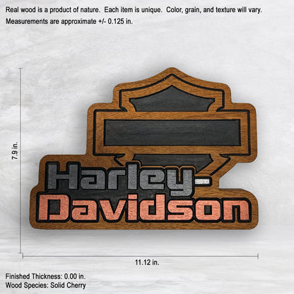 HD Name Shield Plaque - Solid Cherry Decor Art - Precision Carved - Hand Finished - Made in USA